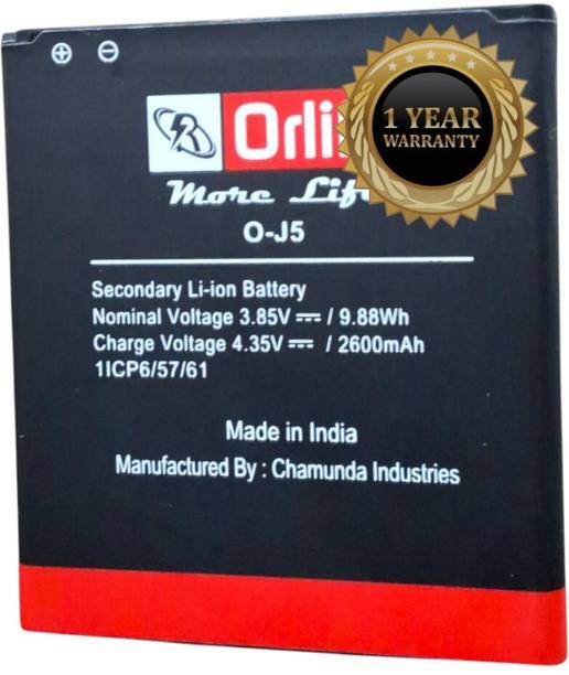 orlife Mobile Battery For  Samsung J5/G30 SM-J500F (EB-BG530CBU) 2600mAh 100% Original (1Year Replacement Warranty)