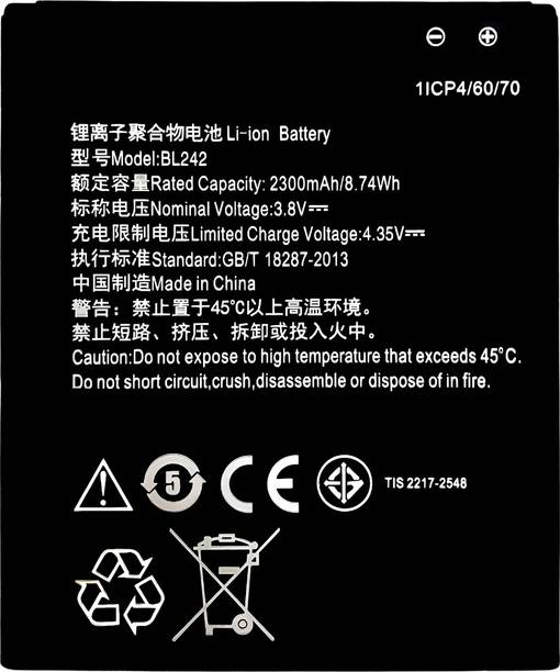 AYNEXS ORIGINAL Mobile Battery For  BL-242 Compatible With Lenovo A6000, K3, K30-T, K30-W, A3860, Vibe C (With 1 Month Warranty)
