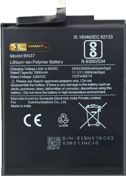 Zewon Mobile Battery For  Xiaomi Redmi 6A M1805D1S M1804C3CI Battery 6 Months Warranty*