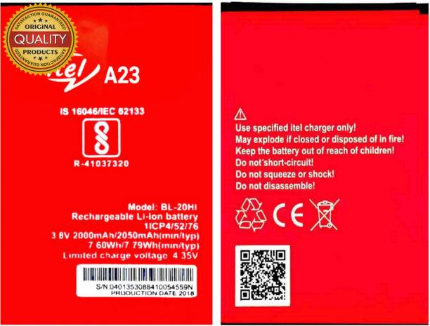 AEHUB Mobile Battery For  itel A 23/ BL-20HI/ 2000mAh