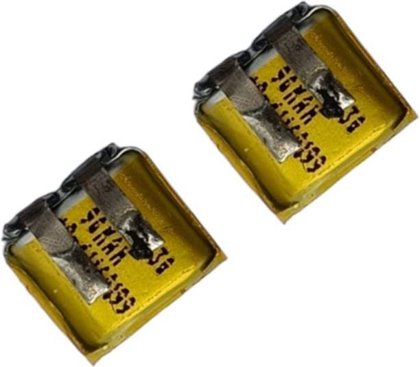 SixOhms Mobile Battery For  3.7V 90mAh Mini Rechargeable Li-Polymer Battery for TWS Earbuds Bluetooth Headphones Smart Devices (Pack of 2)