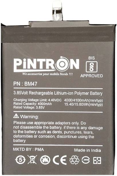 Pintron Mobile Battery For  Redmi 3, 3s, 3s Prime, Redmi 4, 4X Mobile Battery for Redmi 3, 3s, 3s Prime, Redmi 4, 4X/BM47 with 90 Days warranty