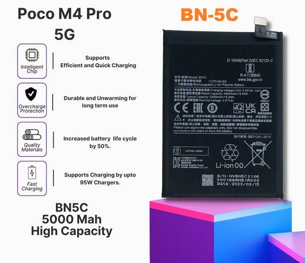 BKN Mobile Battery For  XIAOMI / REDMI / POCO / Mi (BN-5C) QC PASED BN5C Battery for Xiaomi Poco M4 Pro 5000mAh Battery
