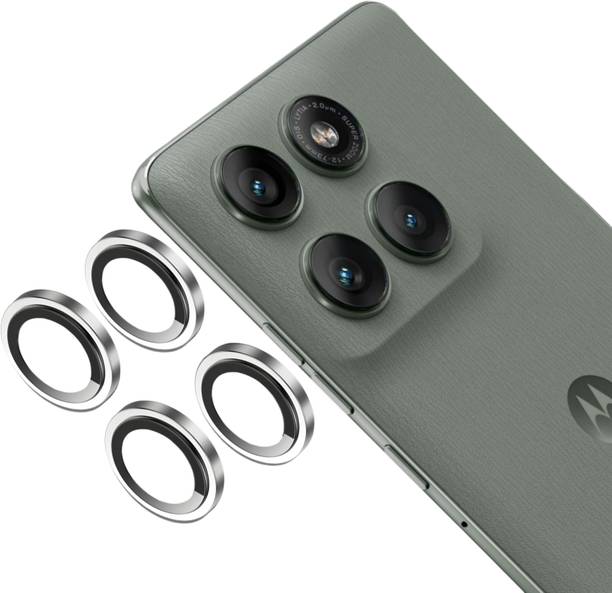 MOBCART Back Camera Lens Ring Guard Protector, Camera Lens Glass Protector for Moto Edge 60 Pro - 9H Tempered Glass, HD Clarity, Scratch-Resistant, Silver