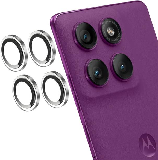 MOBCART Back Camera Lens Ring Guard Protector, Camera Lens Glass Protector for Moto Edge 60 Pro - 9H Tempered Glass, HD Clarity, Scratch-Resistant, Silver