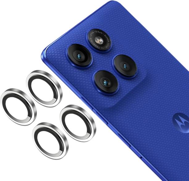 MOBCART Back Camera Lens Ring Guard Protector, Camera Lens Glass Protector for Moto Edge 60 Pro - 9H Tempered Glass, HD Clarity, Scratch-Resistant, Silver