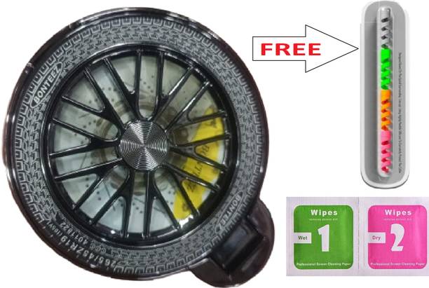 4 YARDS Mobile Protective Ring Stand Holder, Vintage Wheel Design - Orange Mobile Holder