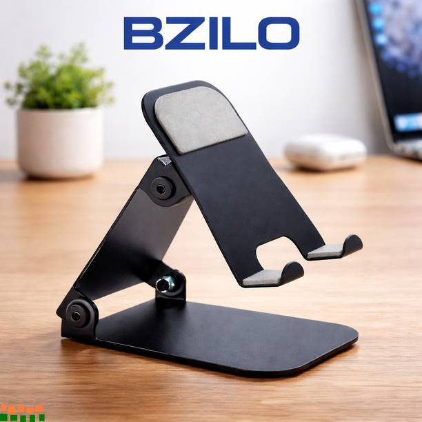 BZILO Mobile Stand Adjustable Foldable Tabletop Stand, for All Smartphones, Tabs F109 Mobile Holder