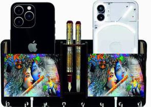 Flipkart SmartBuy Shri Krishna Wooden 2 Pocket Mobile & Pen Stand For Office & Home Mobile Holder