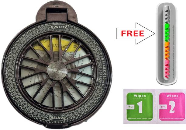 4 YARDS Mobile Protective Ring Stand Holder, Vintage Wheel Design - Brown Mobile Holder