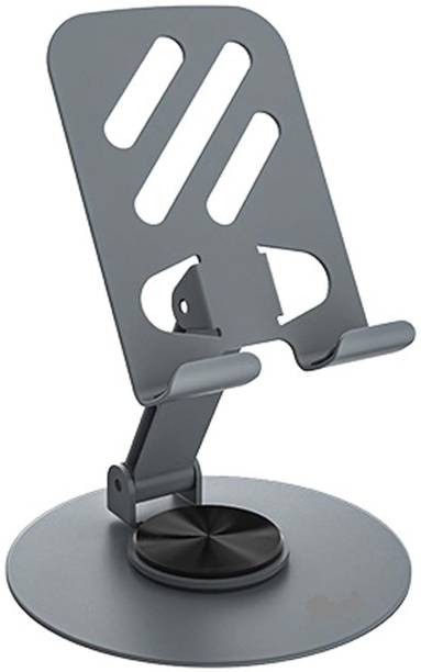 Druthers 360° Rotatable Phone Stand for Table, Multiple Height & Angle Adjustments, Metal Mobile Holder