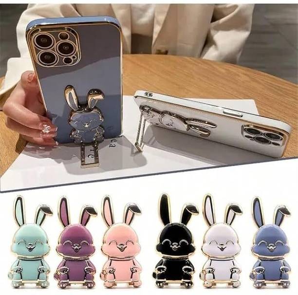 TRINGDOWN Cute Bunny Sticky Phone Holder with Kickstand Foldable Rabbit Mobile Stand Mobile Holder