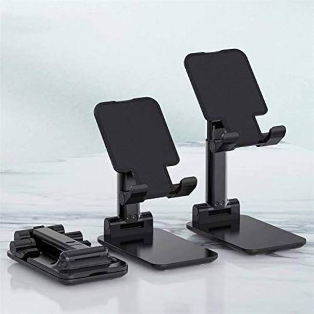 Ribber Mobile Stand for Table, Kitchen & Office Use | Hands-Free Phone Holder (Black) Mobile Holder