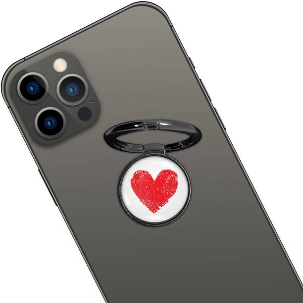 Swap-n-Snap 360° Holo-Ring Mobile Holder With 3 Changeable Logos , LOVE HEARTS DESIGN, Selfie Grip, Handsfree Stand, Universal Metallic Dock Mobile Holder Mobile Holder