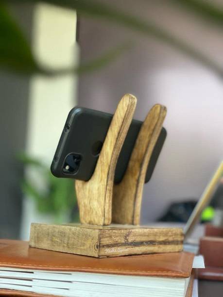 Kesha Spree Export Quality Mango Wood Horns Shape Mobile Stand Mobile Holder