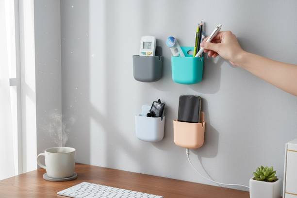 Bahuchar Wall Mount Multipurpose Storage Bucket Mobile Holder