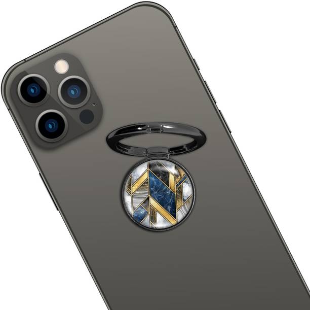 Swap-n-Snap 360° Holo-Ring Mobile Holder With 3 Changeable Logos , GEOMETRIC DESIGN, Selfie Grip, Handsfree Stand, Universal Metallic Dock Mobile Holder Mobile Holder