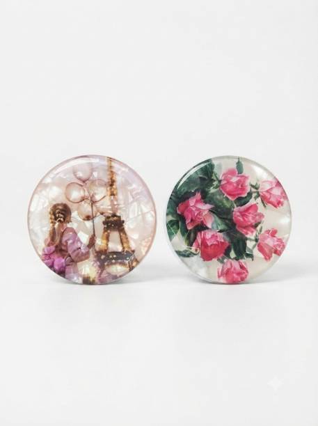 Tridentraders Pack of 2_Flowers Pink Mobile Holder