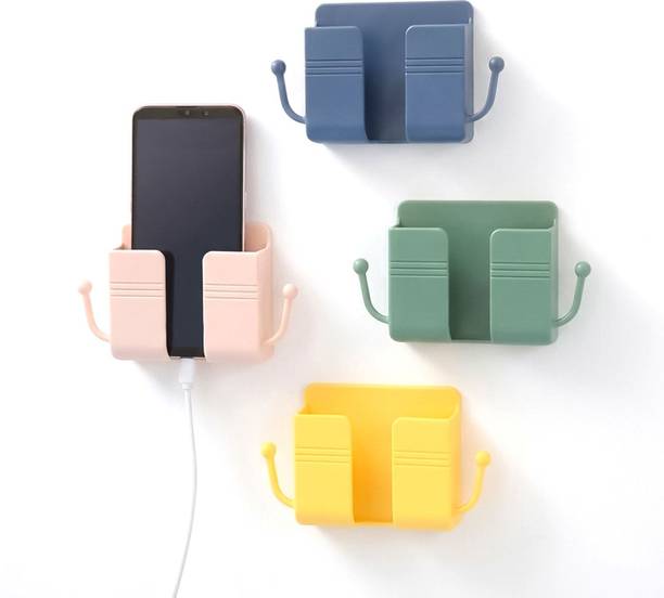 WALLVIEW TECH Multifunctional Wall Mounted Mobile Holder with Remote Control Storage Pack of 4 Mobile Holder