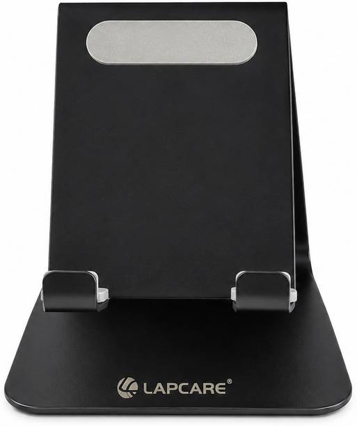 LAPCARE Foldable Metal Mobile Stand for Smartphone & Tablet, Black Mobile Holder