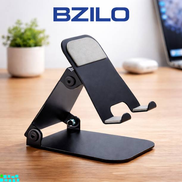 BZILO Mobile Stand Adjustable Foldable Tabletop Stand, for All Smartphones, Tabs F76 Mobile Holder