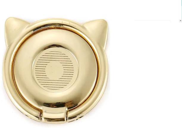P s retail Rotatable Cute Cat Ear Finger Ring Mobile Holder - Golden - 1 Pc/Pack Mobile Holder