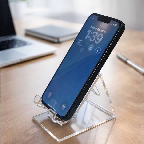 Tresneria Acrylic Phone Stand for Desk Mobile Holder with Stable Base for Hands-Free View Mobile Holder