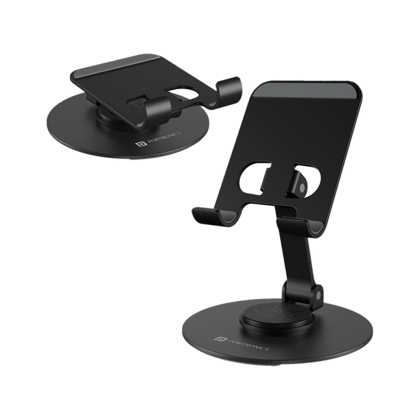 Portronics Mobot 4 360° Rotatable Mobile Holder with Aluminum Body, Portable & Foldable Mobile Holder