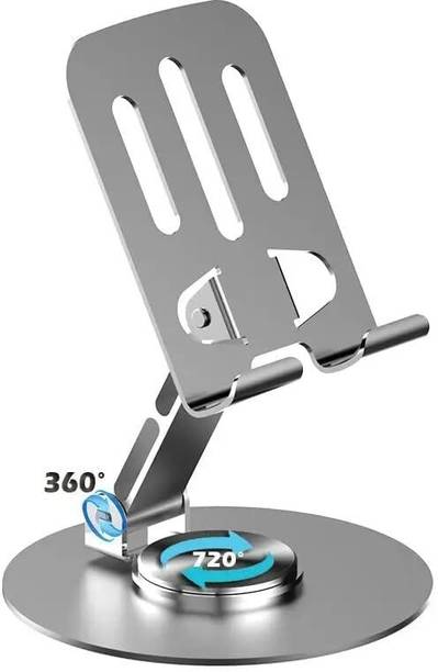 LifeLily 360° Adjustable Metal Mobile Stand for Desk & Table Phone Holder Foldable Design Mobile Holder