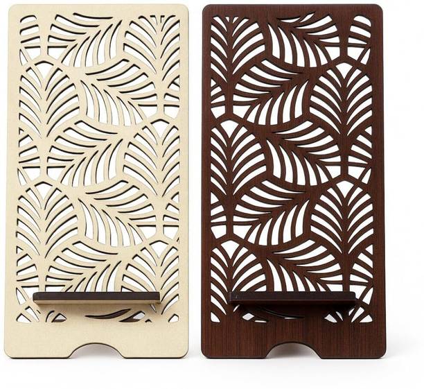 Maefele Mobile Stand 7x4 Inch Leaf Cut Design Phone Holder 5mm Thick Foldable Desk Stand Mobile Holder