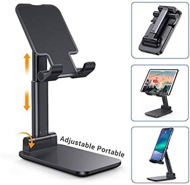Ribber Hands-Free Mobile Holder for Kitchen, Desk, and Study Table Use (Black) Mobile Holder