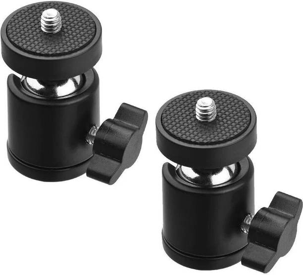 BROLAVIYA 2 Pack 360 Degree Rotating Swivel Tripod Ball Head with 1/4" Screw Thread Head Mobile Holder