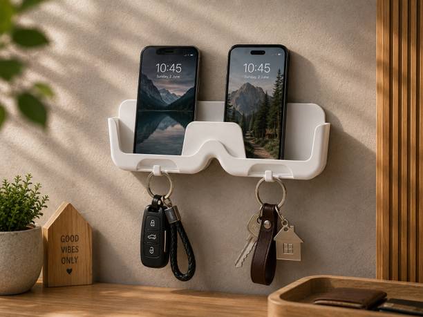 Expro Wall Mount Mobile Charging Stand Specks and key organizer Mobile Holder