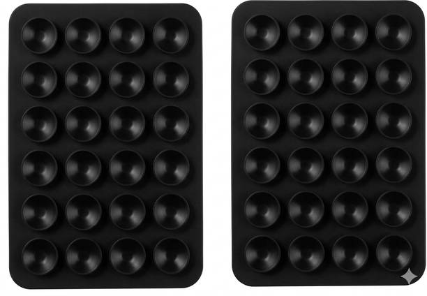 capo Double Sided Silicone Suction Pad for Mobile(Pack of 2) Black Mobile Holder