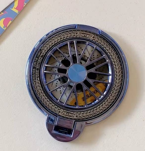 Hoccroxx Mobile Protective Ring Stand Holder, Vintage Wheel Design Blue 2 Pcs Mobile Holder