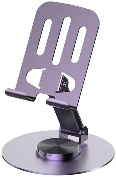 Auxiliary Phone Stand 360° Rotatable and Foldable Cell Phone Holder Metal Base for Table Mobile Holder