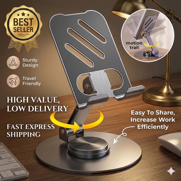 Parthstylemart Foldable 360° Rotating Mobile Stand for Desk & Office Use Mobile Holder