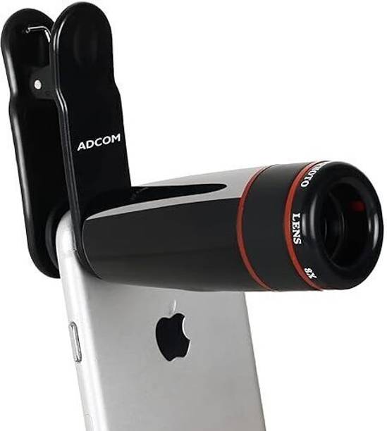 ADCOM 8X Zoom Telephoto Camera Lens Compatible with All Android & iOS (Black) Mobile Phone Lens