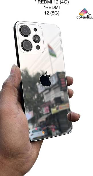 coverbell FOR REDMI 12 (4G) SILVER REDMI 12 (5G) SILVER APPLE LIDR BACK PANEL, POCO M6 PRO Mobile Skin