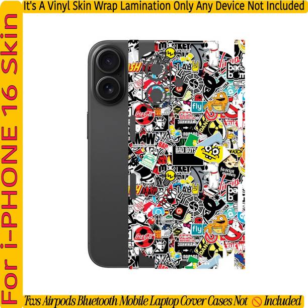 Flipkart SmartBuy COMPETABLE 4 I PHONE 16 MOBILE SKIN(BACK+SIDE+CAMERA)COKE7 Mobile Skin