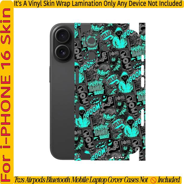 Flipkart SmartBuy COMPETABLE 4 I PHONE 16 MOBILE SKIN(BACK+SIDE+CAMERA)BOOM_9 Mobile Skin