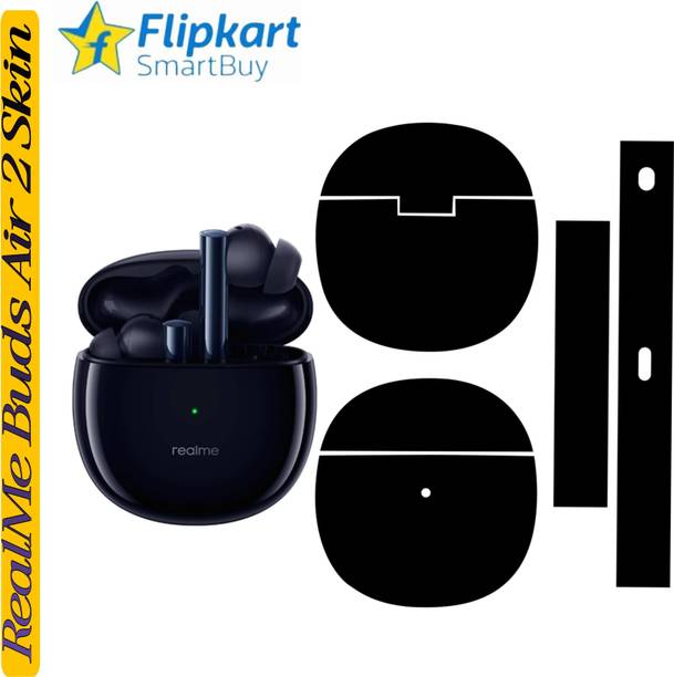 Flipkart SmartBuy realme buds air 2 skin(case+buds)its ready to used vinyl_black_z70 Mobile Skin