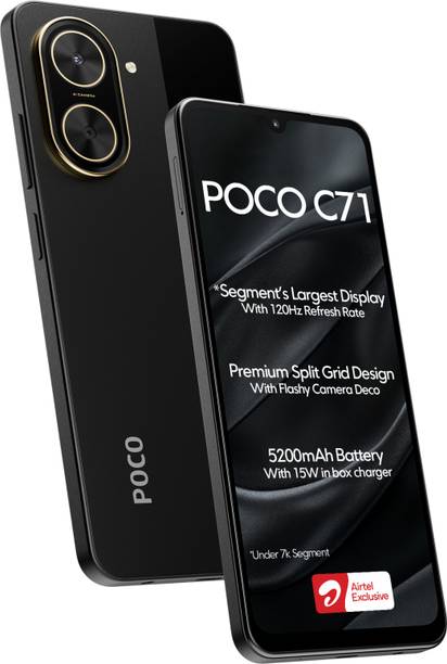 POCO C71 – Locked with Airtel Prepaid (Power Black, 64 GB)