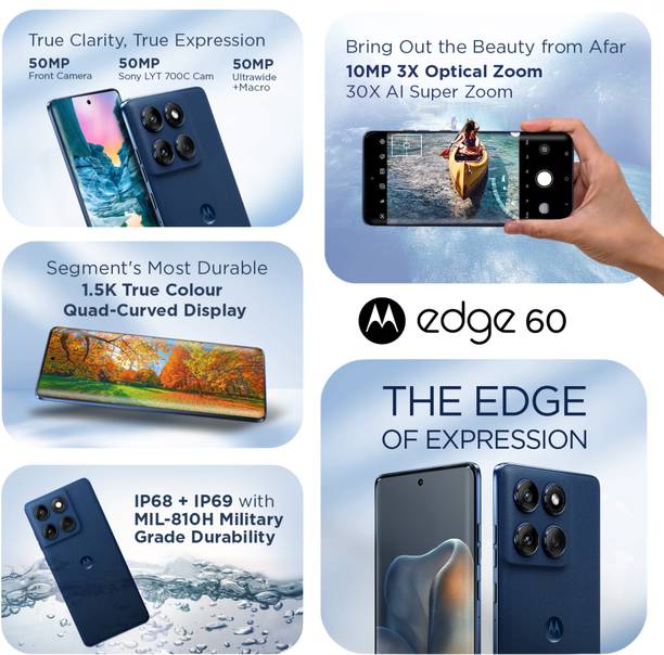 MOTOROLA Edge 60 5G (PANTONE Gibraltar Sea, 256 GB)  (12 GB RAM)