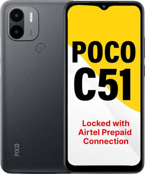 POCO C51 - Locked with Airtel Prepaid (Power Black, 64 GB)