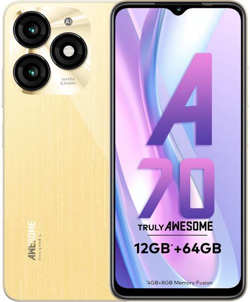 itel A70 | 5000 mAh Battery |13MP Dual Rear Camera | Type C Charging (Brilliant Gold, 64 GB)