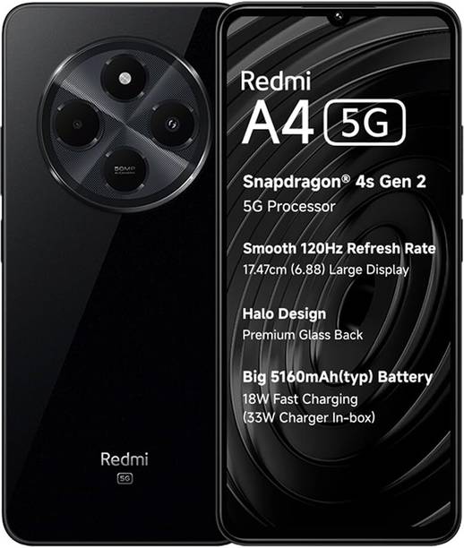 REDMI A4 5G only on Jio SIM (Starry Black, 64 GB)