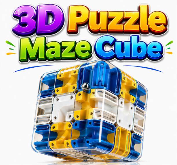 Velmi 3D Puzzle Cube Game, Ball Maze Challenge Color Match IQ Toy