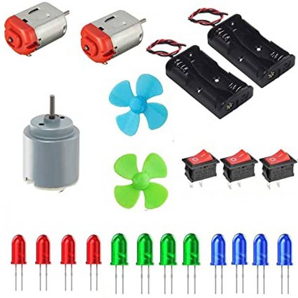 TZZOT Project School College Experiment/DC Motor/Battery Holder/LED/Switch for DIY Model Building Kit
