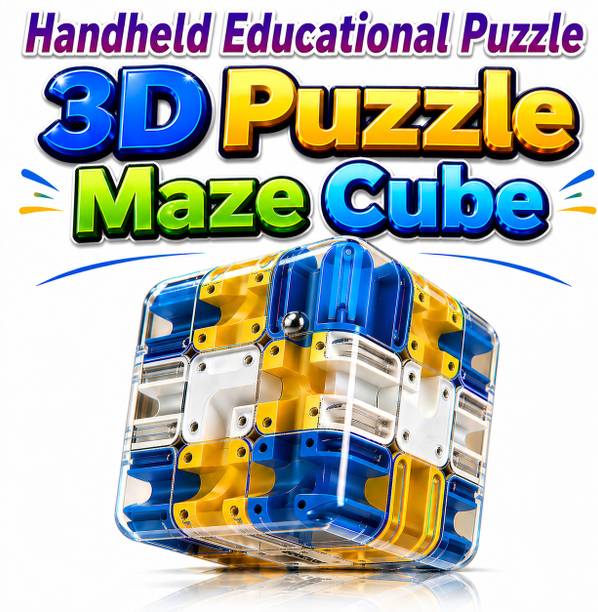 Velmi 3D Rolling Ball Puzzle Cube, Maze Challenge Color Match IQ Toy